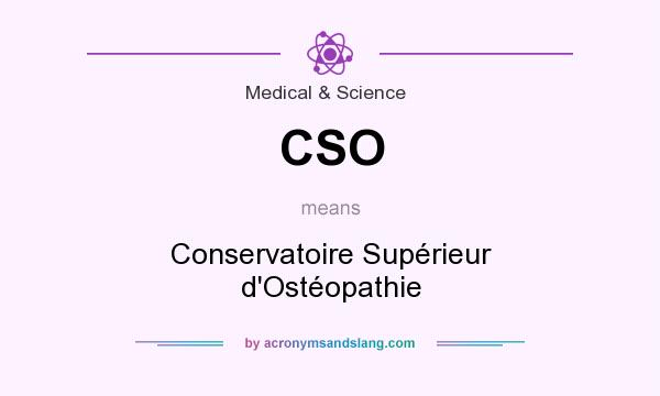 What does CSO mean? It stands for Conservatoire Supérieur d`Ostéopathie