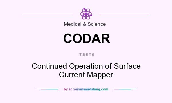 What does CODAR mean? It stands for Continued Operation of Surface Current Mapper