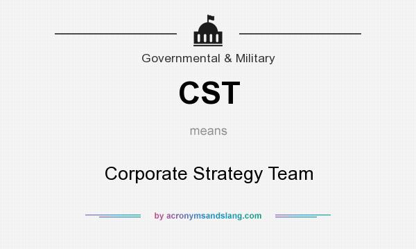 What does CST mean? It stands for Corporate Strategy Team