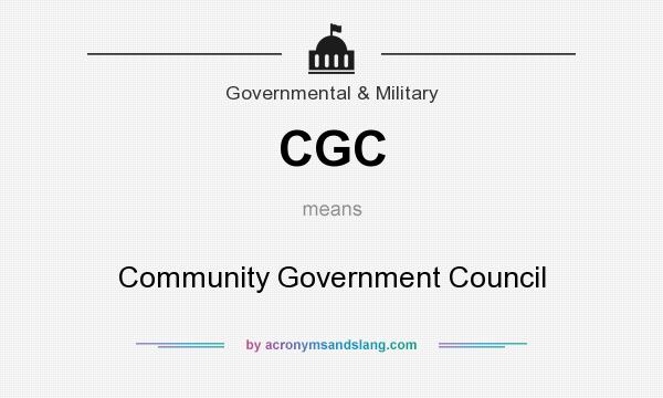 What does CGC mean? It stands for Community Government Council