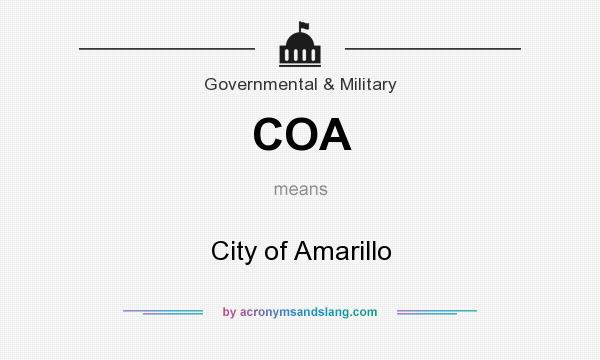 What does COA mean? It stands for City of Amarillo