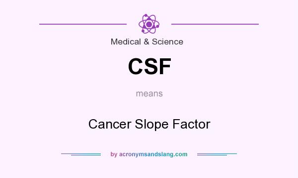 What does CSF mean? It stands for Cancer Slope Factor