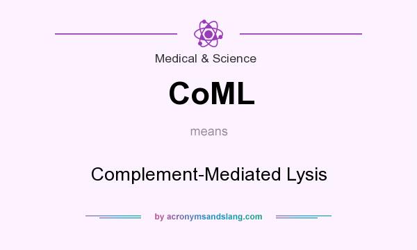 What does CoML mean? It stands for Complement-Mediated Lysis