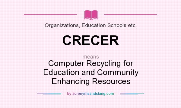 What does CRECER mean? It stands for Computer Recycling for Education and Community Enhancing Resources