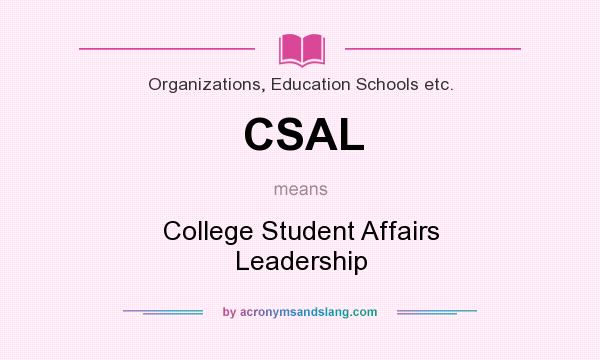 What does CSAL mean? It stands for College Student Affairs Leadership