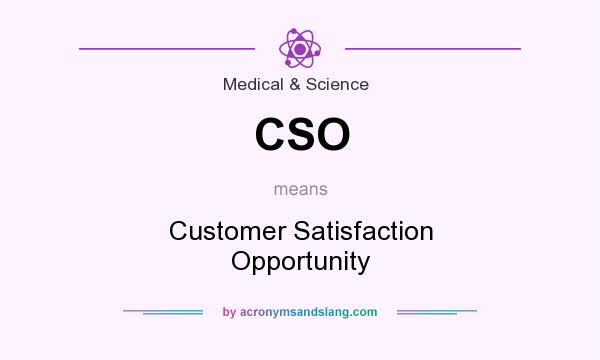 What does CSO mean? It stands for Customer Satisfaction Opportunity