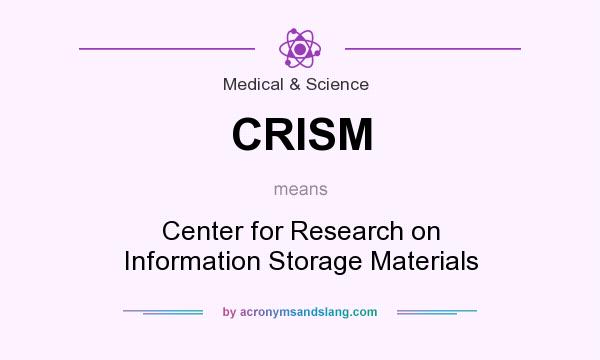 What does CRISM mean? It stands for Center for Research on Information Storage Materials