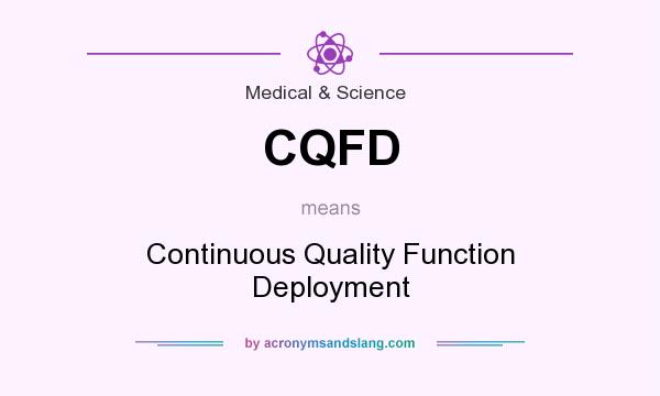 What does CQFD mean? It stands for Continuous Quality Function Deployment