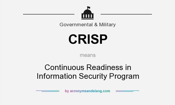 What does CRISP mean? It stands for Continuous Readiness in Information Security Program