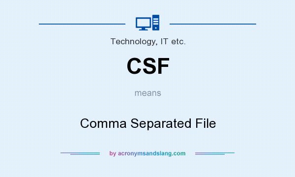 What does CSF mean? It stands for Comma Separated File