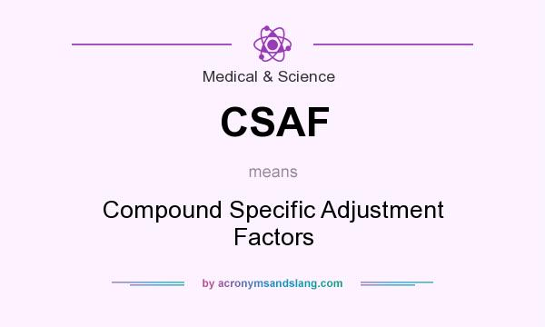 What does CSAF mean? It stands for Compound Specific Adjustment Factors