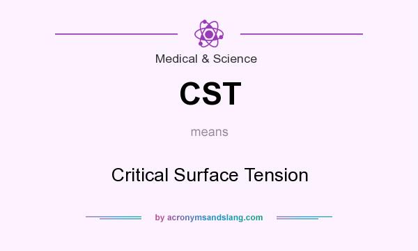 What does CST mean? It stands for Critical Surface Tension