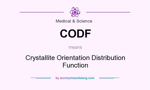 What does CODF mean? It stands for Crystallite Orientation Distribution Function