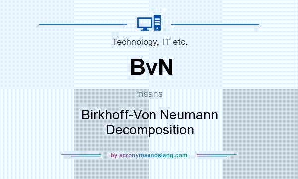 What does BvN mean? It stands for Birkhoff-Von Neumann Decomposition