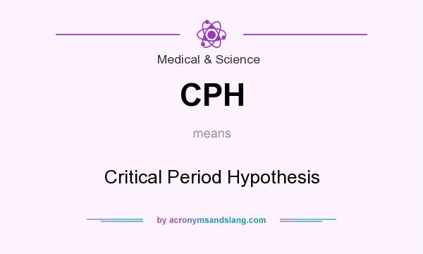 What does CPH mean? It stands for Critical Period Hypothesis