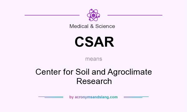 What does CSAR mean? It stands for Center for Soil and Agroclimate Research