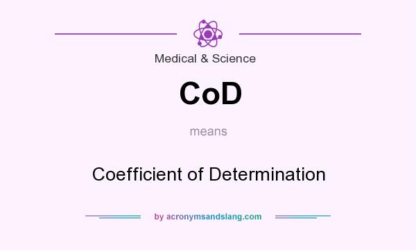 What does CoD mean? It stands for Coefficient of Determination