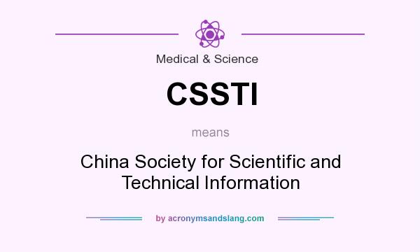 What does CSSTI mean? It stands for China Society for Scientific and Technical Information