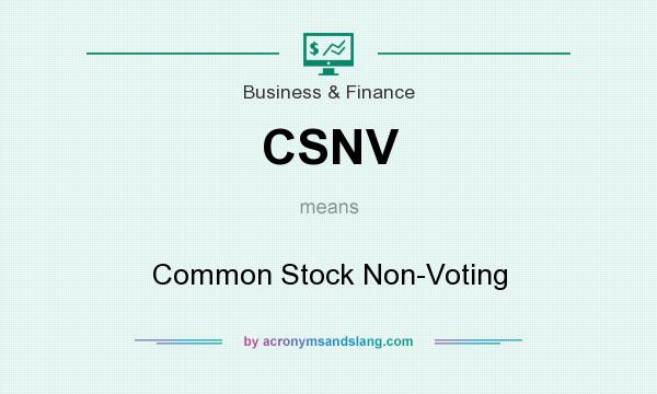 What does CSNV mean? It stands for Common Stock Non-Voting