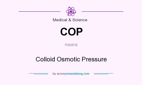 What does COP mean? It stands for Colloid Osmotic Pressure