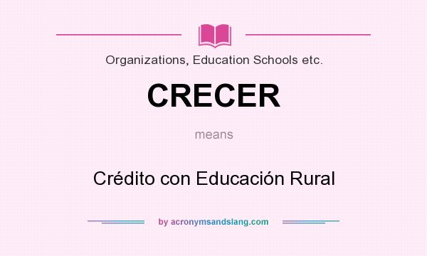 What does CRECER mean? It stands for Crédito con Educación Rural