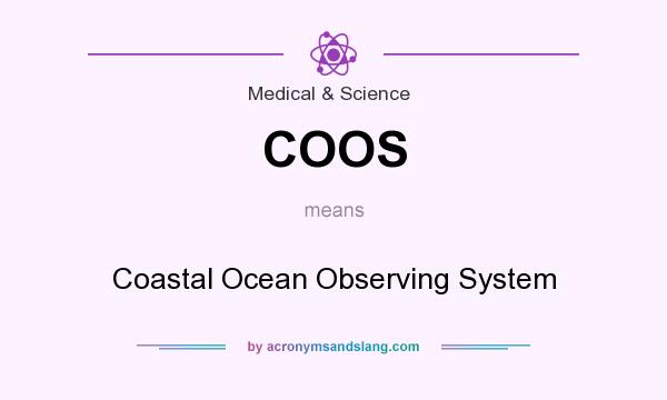 What does COOS mean? It stands for Coastal Ocean Observing System