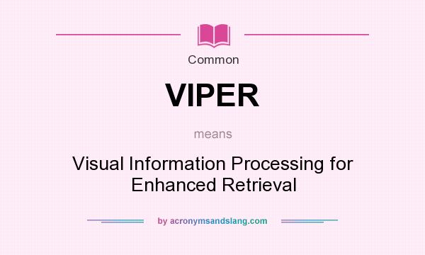 What does VIPER mean? It stands for Visual Information Processing for Enhanced Retrieval