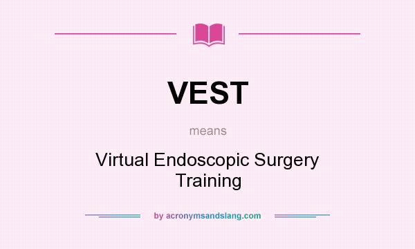 What does VEST mean? It stands for Virtual Endoscopic Surgery Training
