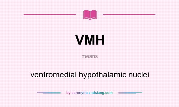What does VMH mean? It stands for ventromedial hypothalamic nuclei