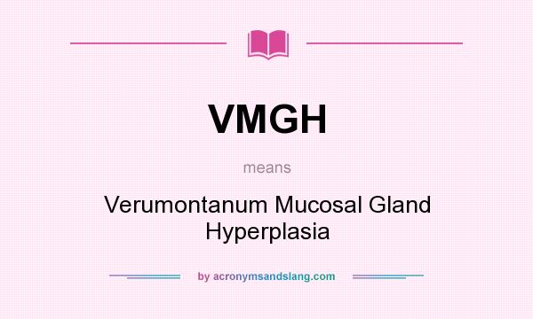 What does VMGH mean? It stands for Verumontanum Mucosal Gland Hyperplasia