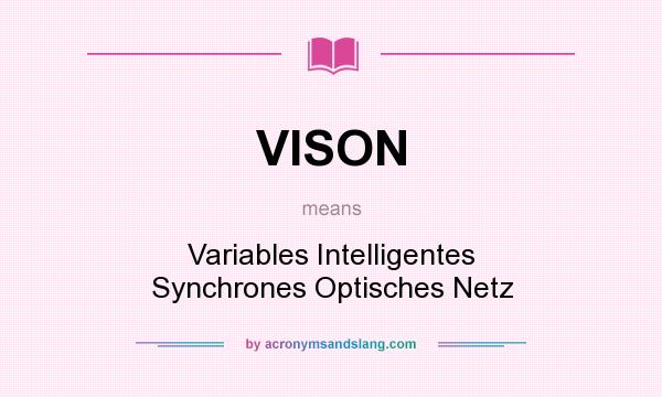 What does VISON mean? It stands for Variables Intelligentes Synchrones Optisches Netz