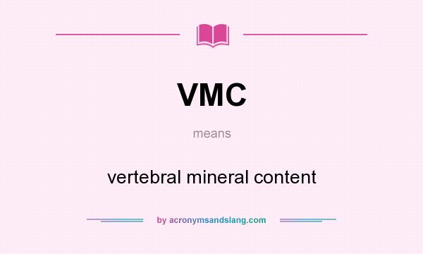 What does VMC mean? It stands for vertebral mineral content