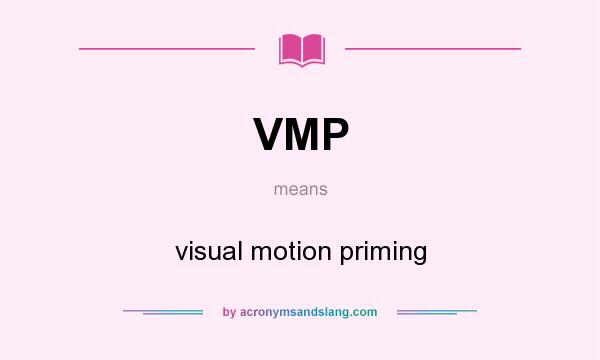 What does VMP mean? It stands for visual motion priming