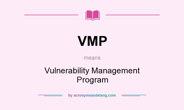 What does VMP mean? It stands for Vulnerability Management Program