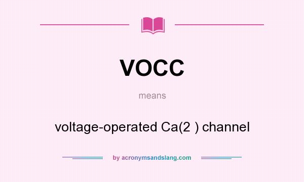 What does VOCC mean? It stands for voltage-operated Ca(2 ) channel