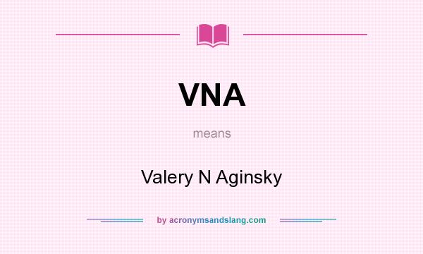 What does VNA mean? It stands for Valery N Aginsky