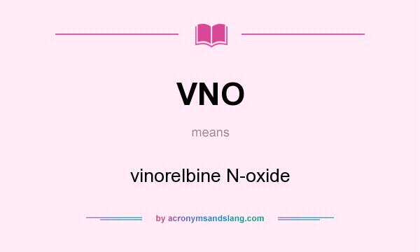 What does VNO mean? It stands for vinorelbine N-oxide