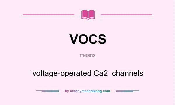 What does VOCS mean? It stands for voltage-operated Ca2  channels