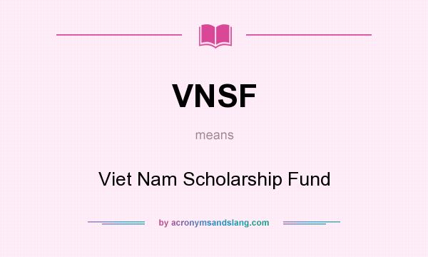 What does VNSF mean? It stands for Viet Nam Scholarship Fund