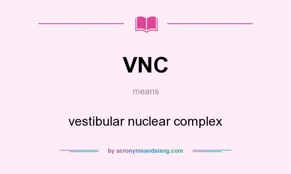What does VNC mean? It stands for vestibular nuclear complex