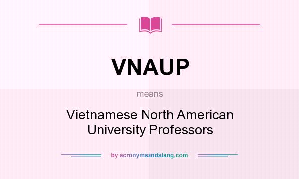 What does VNAUP mean? It stands for Vietnamese North American University Professors