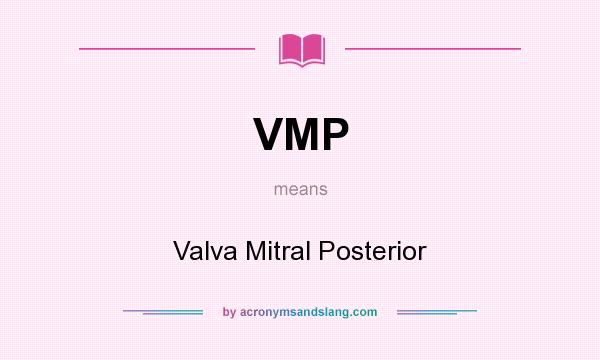 What does VMP mean? It stands for Valva Mitral Posterior