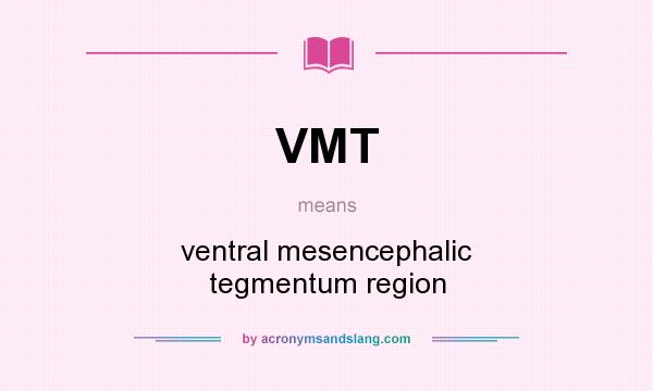 What does VMT mean? It stands for ventral mesencephalic tegmentum region