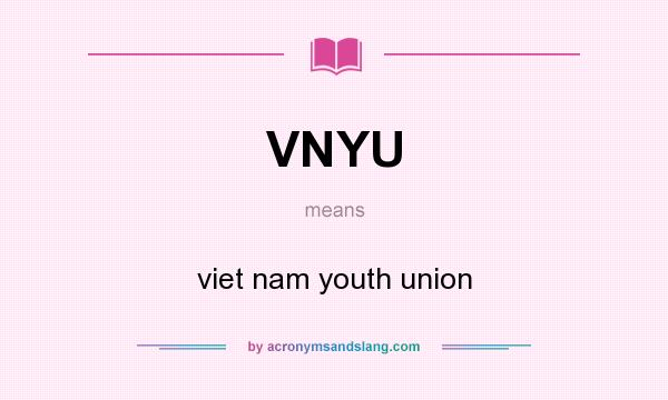 What does VNYU mean? It stands for viet nam youth union