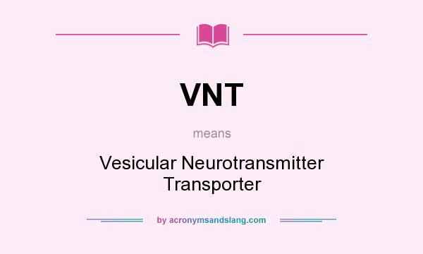 What does VNT mean? It stands for Vesicular Neurotransmitter Transporter