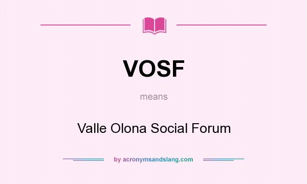 What does VOSF mean? It stands for Valle Olona Social Forum