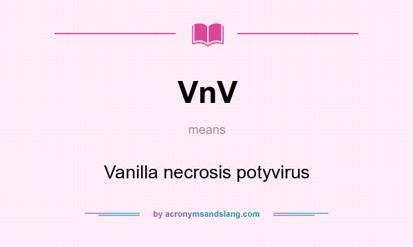 What does VnV mean? It stands for Vanilla necrosis potyvirus