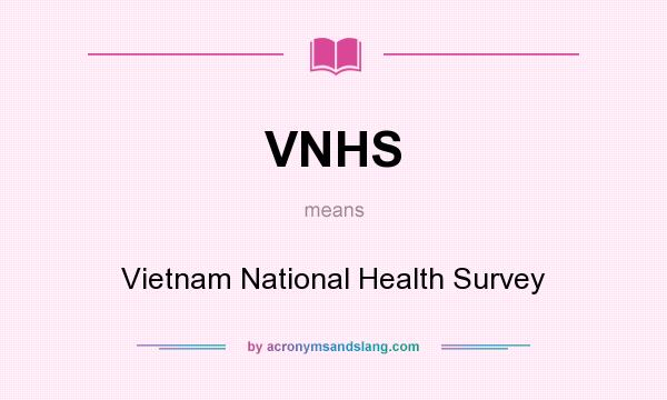 What does VNHS mean? It stands for Vietnam National Health Survey