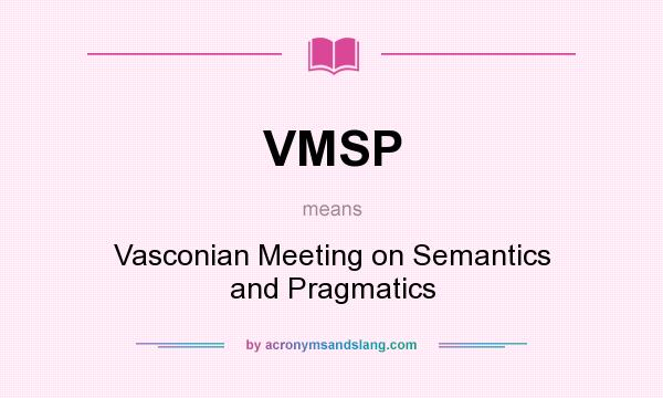 What does VMSP mean? It stands for Vasconian Meeting on Semantics and Pragmatics