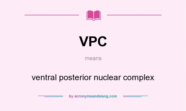 What does VPC mean? It stands for ventral posterior nuclear complex